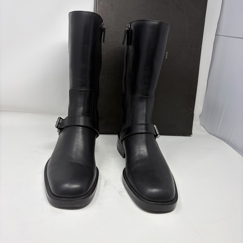 Gucci Idrocalf Leather Buckle Riding Boots Black Size 37 | Made in Italy COA - Picture 2 of 14